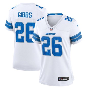 Women's Detroit Lions #26 Jahmyr Gibbs White Game Jersey Women's Detroit Lions #26 Jahmyr Gibbs White Game Jersey