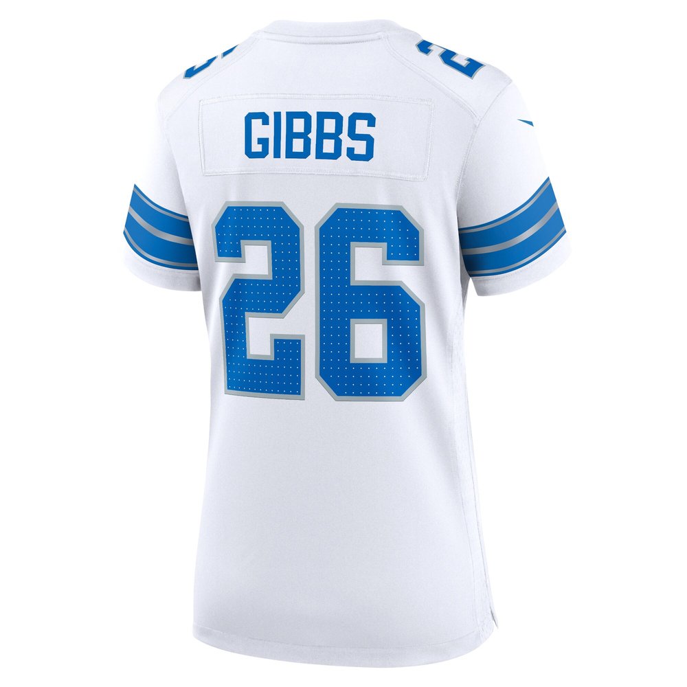 Women's Detroit Lions #26 Jahmyr Gibbs White Game Jersey