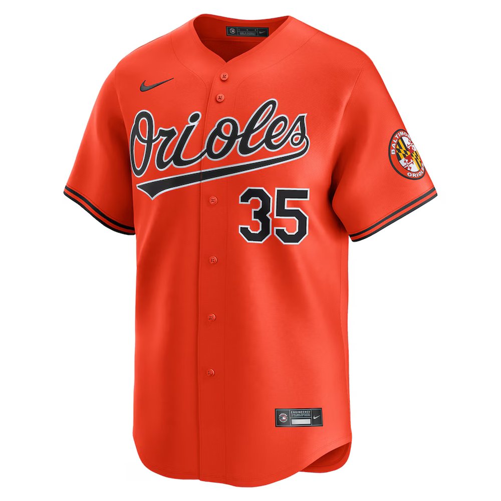 Men's Baltimore Orioles #35 Adley Rutschman Orange Alternate Limited Player Jersey