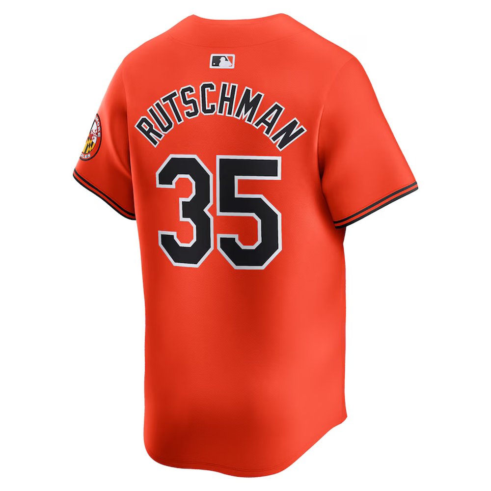 Men's Baltimore Orioles #35 Adley Rutschman Orange Alternate Limited Player Jersey