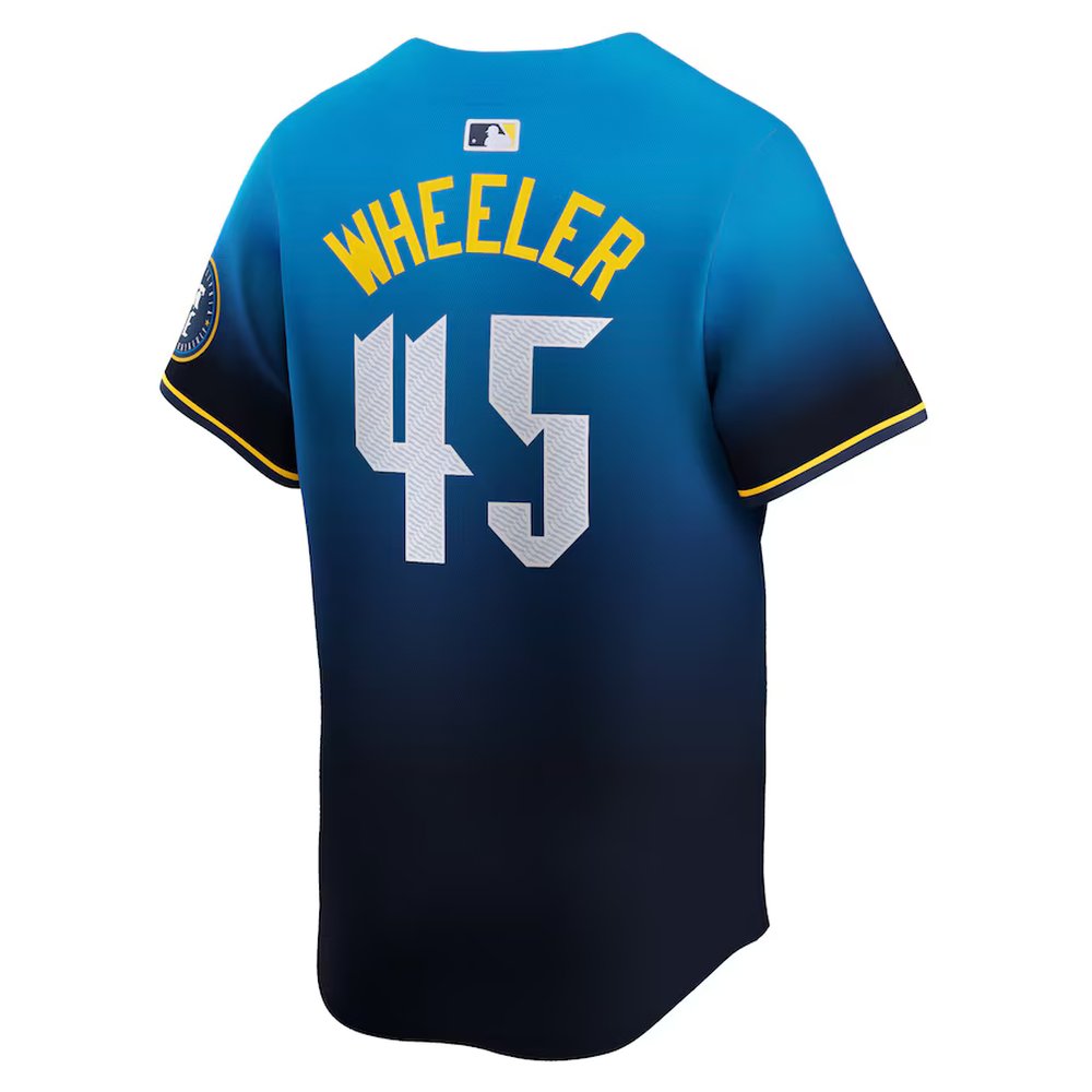 Men's Philadelphia Phillies #45 Zack Wheeler Nike Blue 2024 City Connect Limited Player Jersey