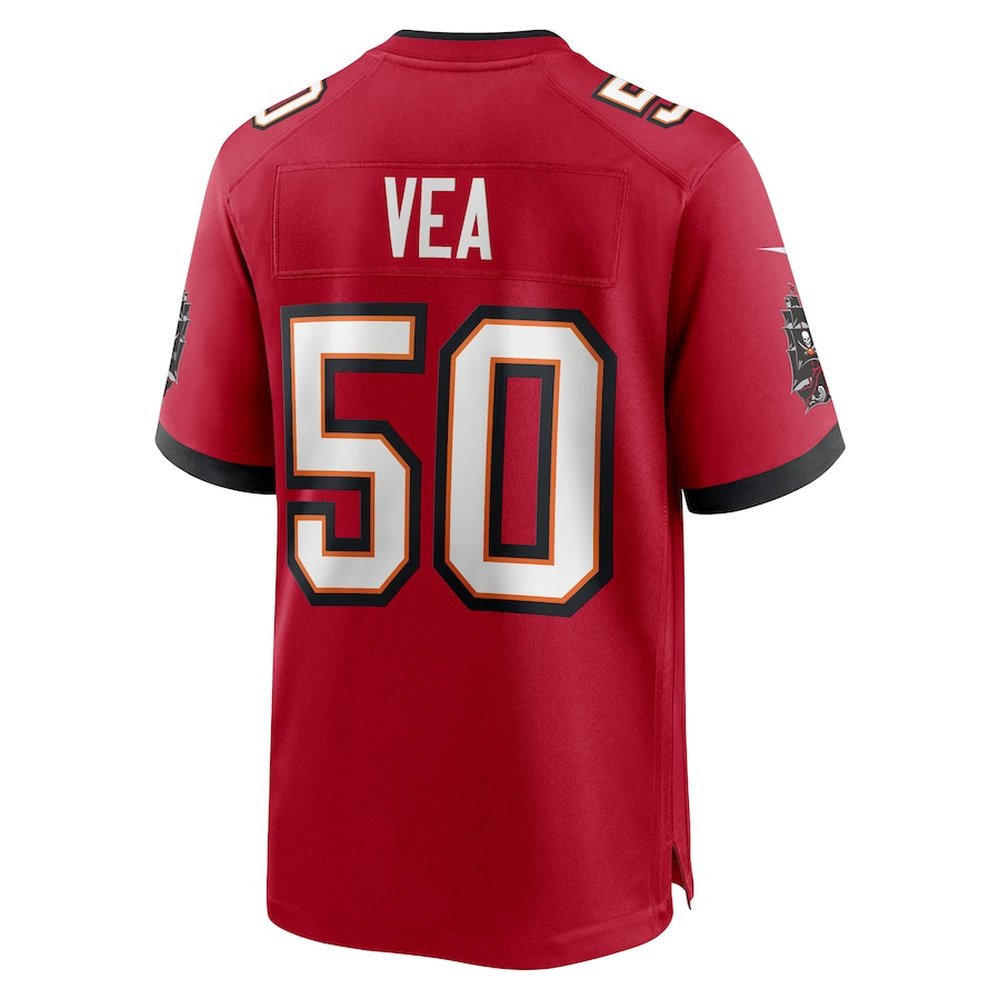 Men's Tampa Bay Buccaneers #50 Vita Vea Nike Red 50th Anniversary Game Jersey Men's Tampa Bay Buccaneers #50 Vita Vea Nike Red 50th Anniversary Game Jersey