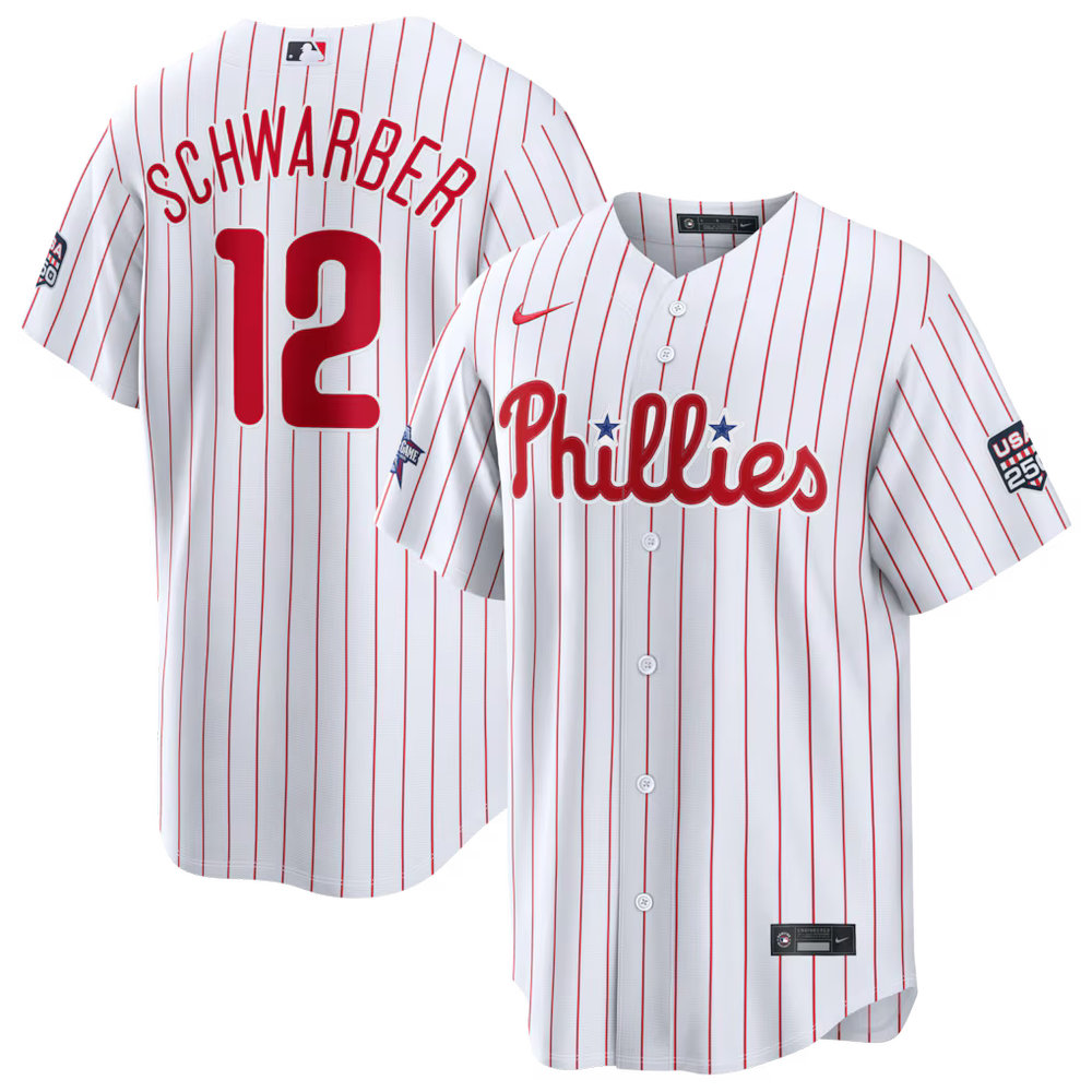 Youth Philadelphia Phillies #12 Kyle Schwarber Nike White 2026 All-Star Game Replica Jersey Youth Philadelphia Phillies #12 Kyle Schwarber Nike White 2026 All-Star Game Replica Jersey