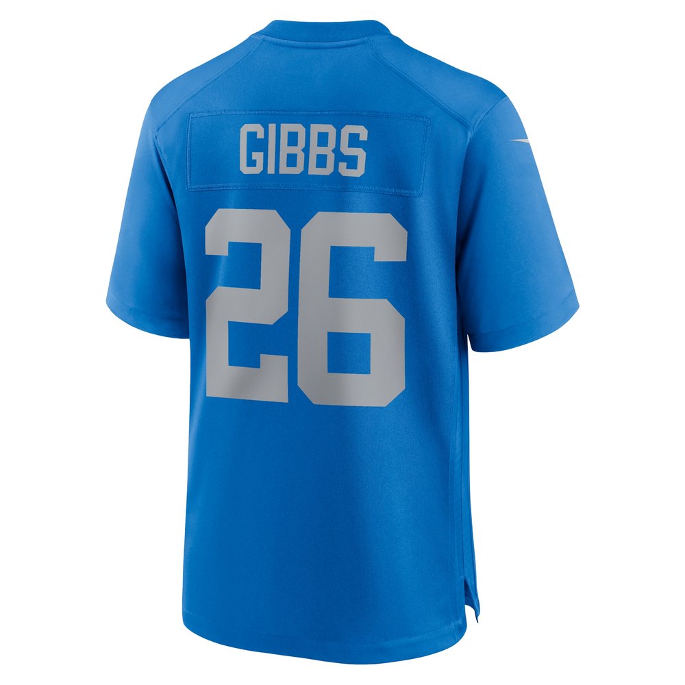 Men's Detroit Lions #26 Jahmyr Gibbs Blue Alternate Game Jersey