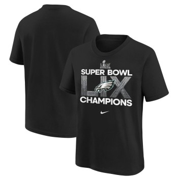 Youth Philadelphia Eagles  Black Super Bowl LIX Champions T-Shirt