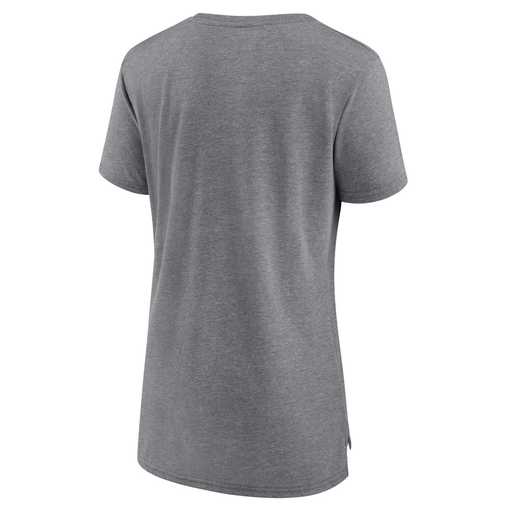 Women's Philadelphia Eagles  Heather Gray Super Bowl LIX Champions Prestigious Run Tri-Blend Scoop Neck T-Shirt