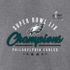 Women's Philadelphia Eagles  Heather Gray Super Bowl LIX Champions Prestigious Run Tri-Blend Scoop Neck T-Shirt