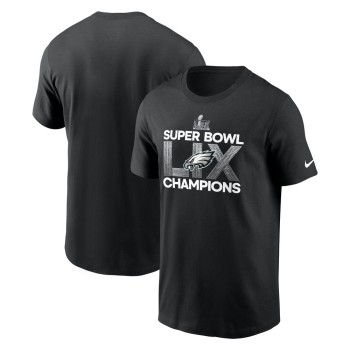 Men's Philadelphia Eagles Black Super Bowl LIX Champions Supplemental T-Shirt