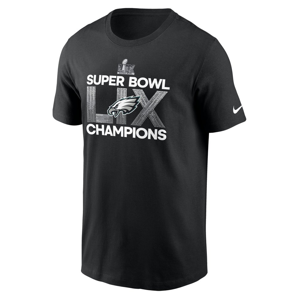 Men's Philadelphia Eagles Black Super Bowl LIX Champions Supplemental T-Shirt Men's Philadelphia Eagles Black Super Bowl LIX Champions Supplemental T-Shirt