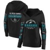 Women's Philadelphia Eagles  Black Super Bowl LIX Champions Plus Size Four Piece Notch Neck Pullover Hoodie