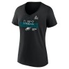 Women's Philadelphia Eagles  Black Super Bowl LIX Champions Iconic Victory V-Neck T-Shirt