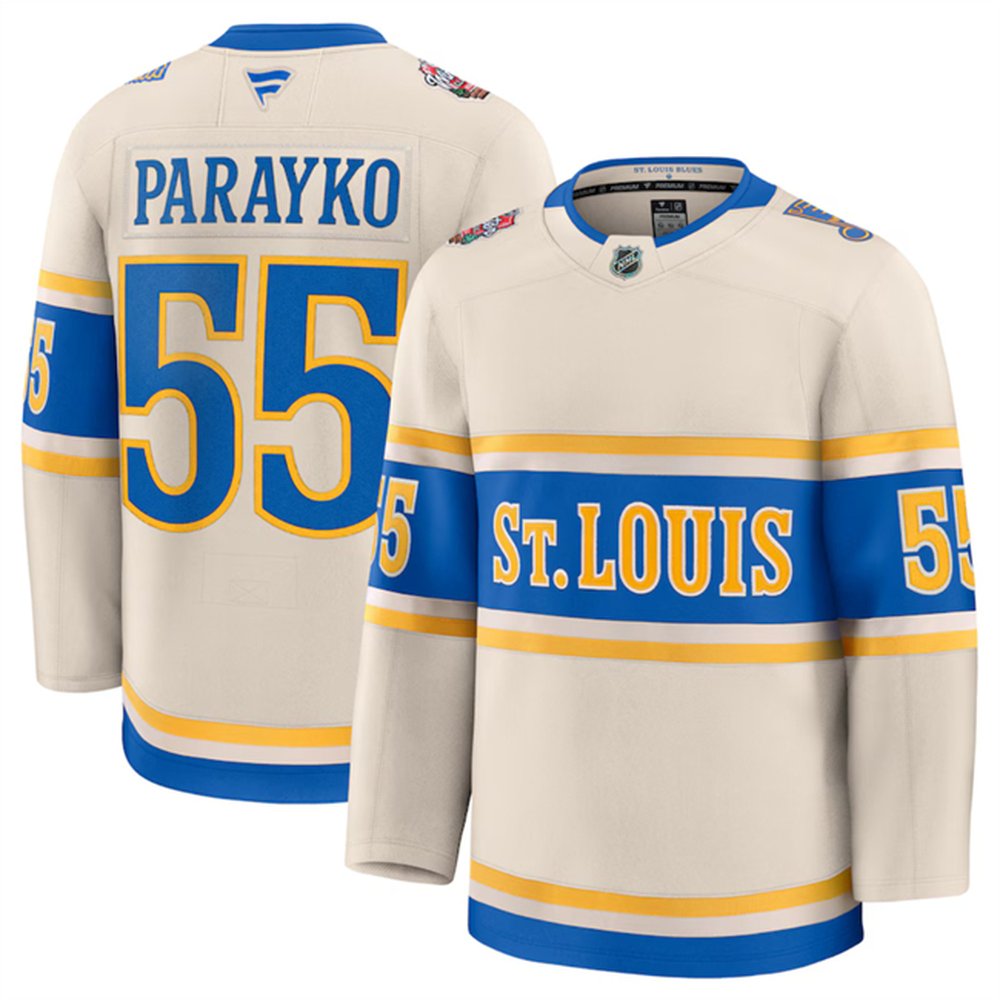 Men's St. Louis Blues #55 Colton Parayko Cream 2024-25 Winter Classic Stitched Hockey Premium Jersey Men's St. Louis Blues #55 Colton Parayko Cream 2024-25 Winter Classic Stitched Hockey Premium Jersey
