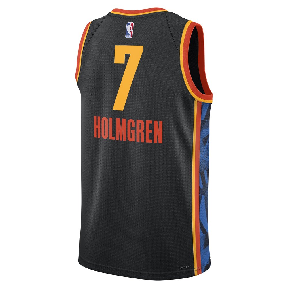 Unisex Oklahoma City Thunder Chet Holmgren Black 2024/25 Swingman Player Jersey - City Edition Unisex Oklahoma City Thunder Chet Holmgren Black 2024/25 Swingman Player Jersey - City Edition