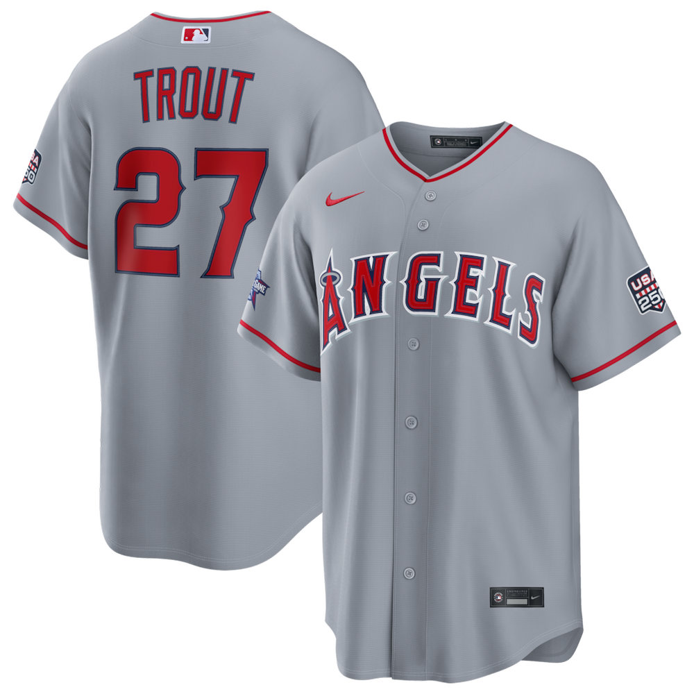 Men's Los Angeles Angels #27 Mike Trout Nike Gray 2026 All-Star Game Replica Jersey