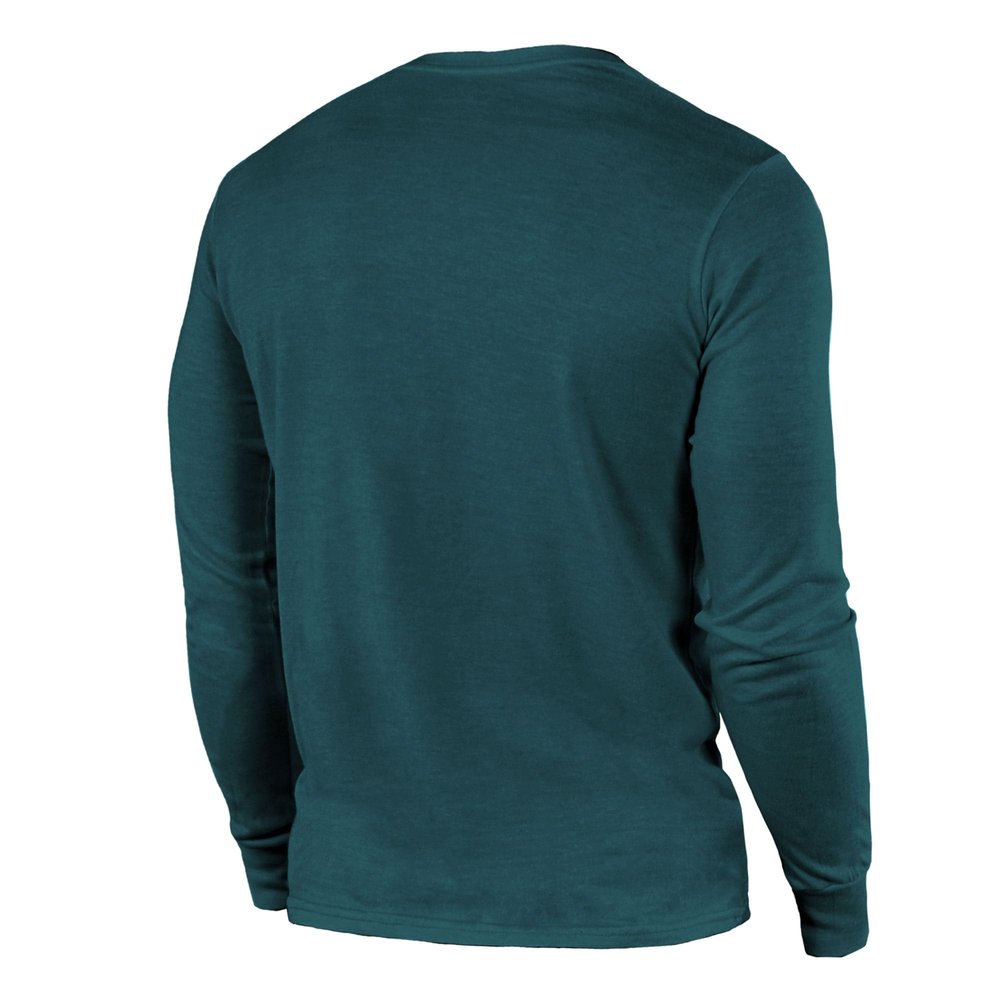 Men's Philadelphia Eagles Threads Midnight Green Super Bowl LIX Champions Goal Line Stand Long Sleeve Tri-Blend T-Shirt