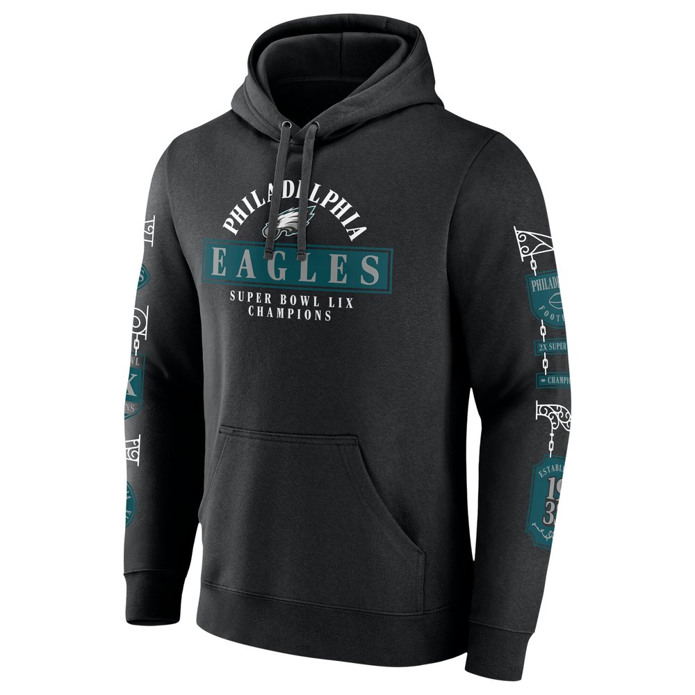 Men's Philadelphia Eagles Black Super Bowl LIX Champions Pullover Hoodie