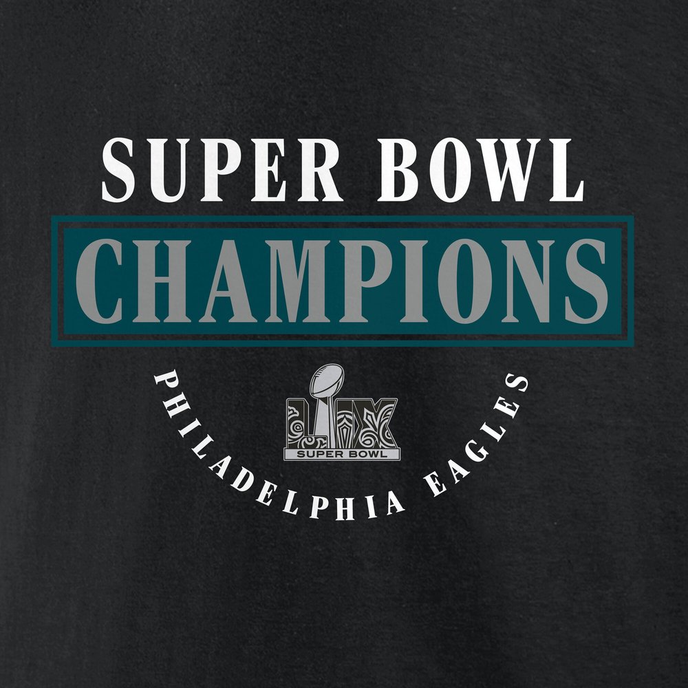 Men's Philadelphia Eagles Black Super Bowl LIX Champions Pullover Hoodie