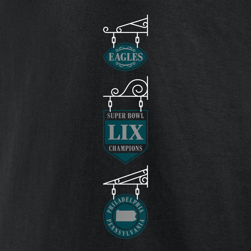 Men's Philadelphia Eagles Black Super Bowl LIX Champions Pullover Hoodie