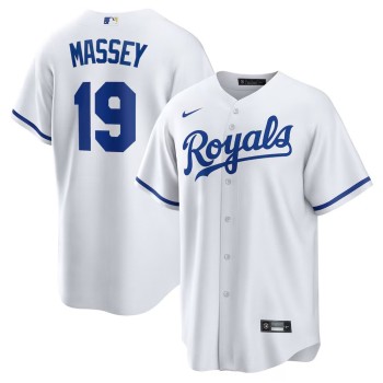 Men's Kansas City Royals #19 Michael Massey Nike White Home Replica Jersey Men's Kansas City Royals #19 Michael Massey Nike White Home Replica Jersey