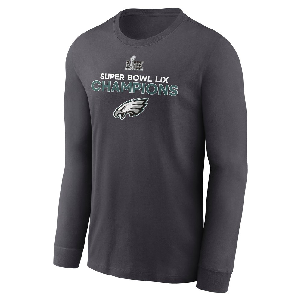 Men's Philadelphia Eagles Anthracite Super Bowl LIX Champions Roster Long Sleeve T-Shirt