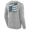 Men's Philadelphia Eagles Heather Gray Super Bowl LIX Champions Counting Points Score Long Sleeve T-Shirt