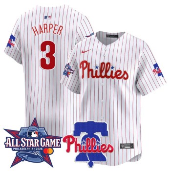 Men's Philadelphia Phillies #3 Bryce Harper White 2026 MLB All-Star Jersey Men's Philadelphia Phillies #3 Bryce Harper White 2026 MLB All-Star Jersey