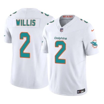 Men's Miami Dolphins #2 Malik Willis White 2026 Vapor F.U.S.E. Limited Jersey Men's Miami Dolphins #2 Malik Willis White 2026 Vapor F.U.S.E. Limited Jersey