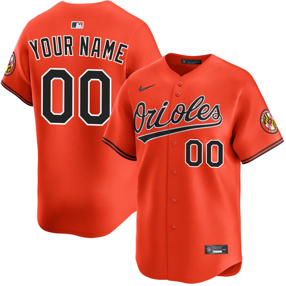 Youth Baltimore Orioles Orange Alternate Limited Custom Jersey