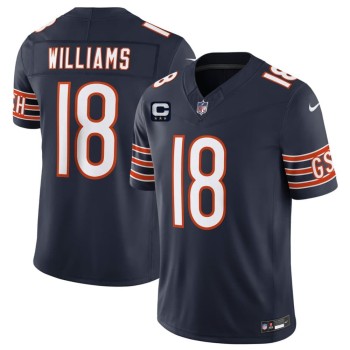 Men's Chicago Bears #18 Caleb Williams Navy 2026 With 3-star C Patch Vapor F.U.S.E. Untouchable Limited Jersey Men's Chicago Bears #18 Caleb Williams Navy 2026 With 3-star C Patch Vapor F.U.S.E. Untouchable Limited Jersey