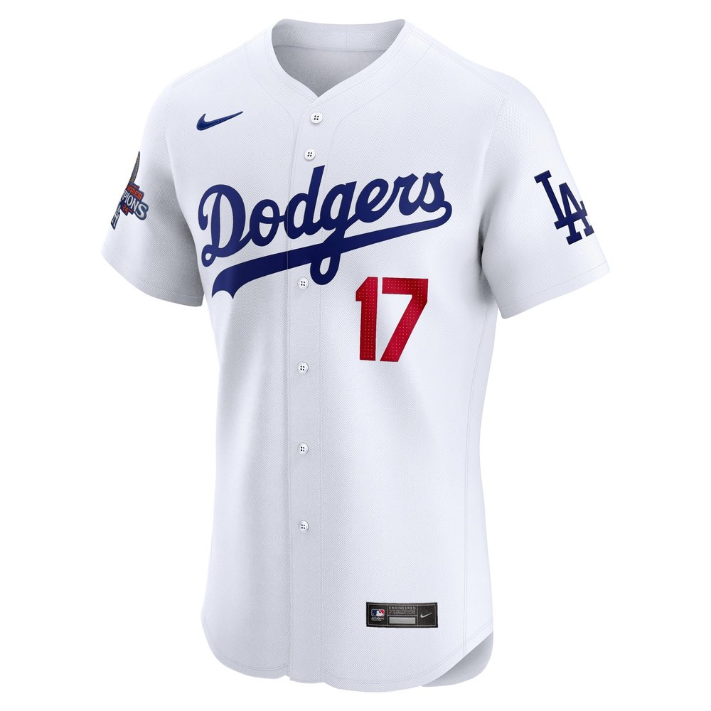 Men's Los Angeles Dodgers #17 Shohei Ohtani White 2024 World Series Champions Home Elite Player Jersey Men's Los Angeles Dodgers #17 Shohei Ohtani White 2024 World Series Champions Home Elite Player Jersey