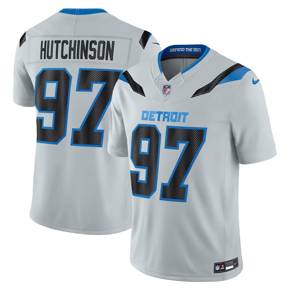 Youth Detroit Lions #97 Aidan Hutchinson Grey 2026 Rivalries Collection Vapor F.U.S.E. Limited Jersey