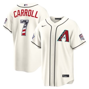 Men's Arizona Diamondbacks #7 Corbin Carroll Nike Cream 2026 All-Star Edition Stars & Stripes Stadium Jersey