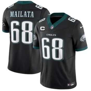 Men's Philadelphia Eagles #68 Jordan Mailata Black 2026 3-Star C Patch Throwback Vapor F.U.S.E. Untouchable Limited Jersey Men's Philadelphia Eagles #68 Jordan Mailata Black 2026 3-Star C Patch Throwback Vapor F.U.S.E. Untouchable Limited Jersey