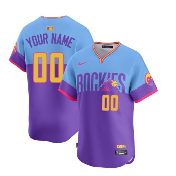 Youth Colorado Rockies Purple 2025 City Connect Elite Custom Jersey Youth Colorado Rockies Purple 2025 City Connect Elite Custom Jersey