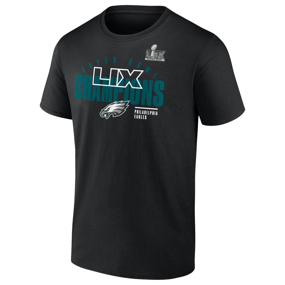 Men's Philadelphia Eagles Black Super Bowl LIX Champions Big & Tall Iconic Victory T-Shirt