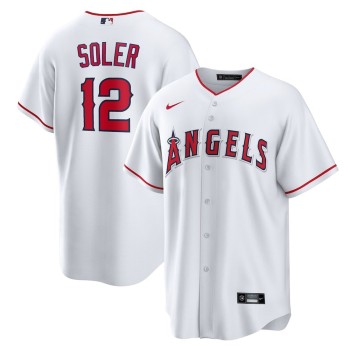 Men's Los Angeles Angels #12 Jorge Soler Nike White Home Replica Jersey Men's Los Angeles Angels #12 Jorge Soler Nike White Home Replica Jersey