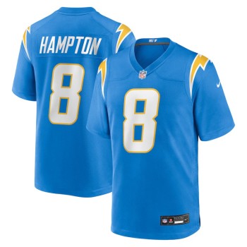 Men's Los Angeles Chargers #8 Omarion Hampton Nike Powder Blue 2025 NFL Draft First Round Pick Game Jersey Men's Los Angeles Chargers #8 Omarion Hampton Nike Powder Blue 2025 NFL Draft First Round Pick Game Jersey