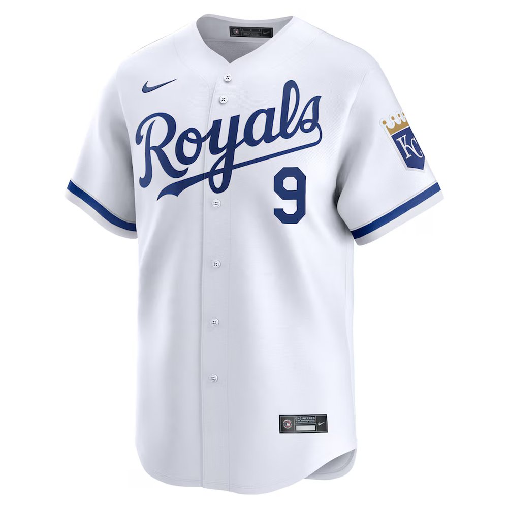 Men's Kansas City Royals #9 Vinnie Pasquantino Nike White Home Limited Player Jersey