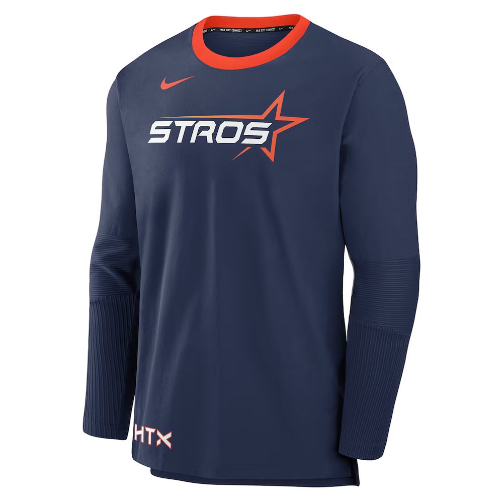Men's Houston Astros Navy 2025 City Connect Authentic Collection Lightweight Player Tri-Blend Performance Long Sleeve T-Shirt Men's Houston Astros Navy 2025 City Connect Authentic Collection Lightweight Player Tri-Blend Performance Long Sleeve T-Shirt