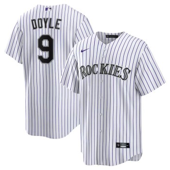 Men's Colorado Rockies #9 Brenton Doyle Nike White Home Replica Jersey