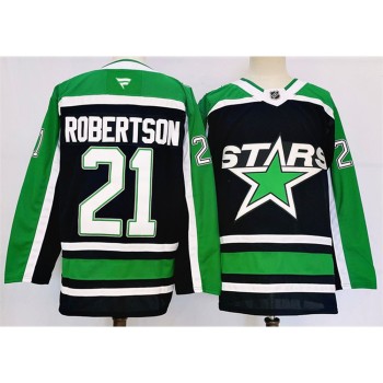Youth Dallas Stars #21 Jason Robertson Black 2024-25 Reverse Retro Stitched Jersey Youth Dallas Stars #21 Jason Robertson Black 2024-25 Reverse Retro Stitched Jersey