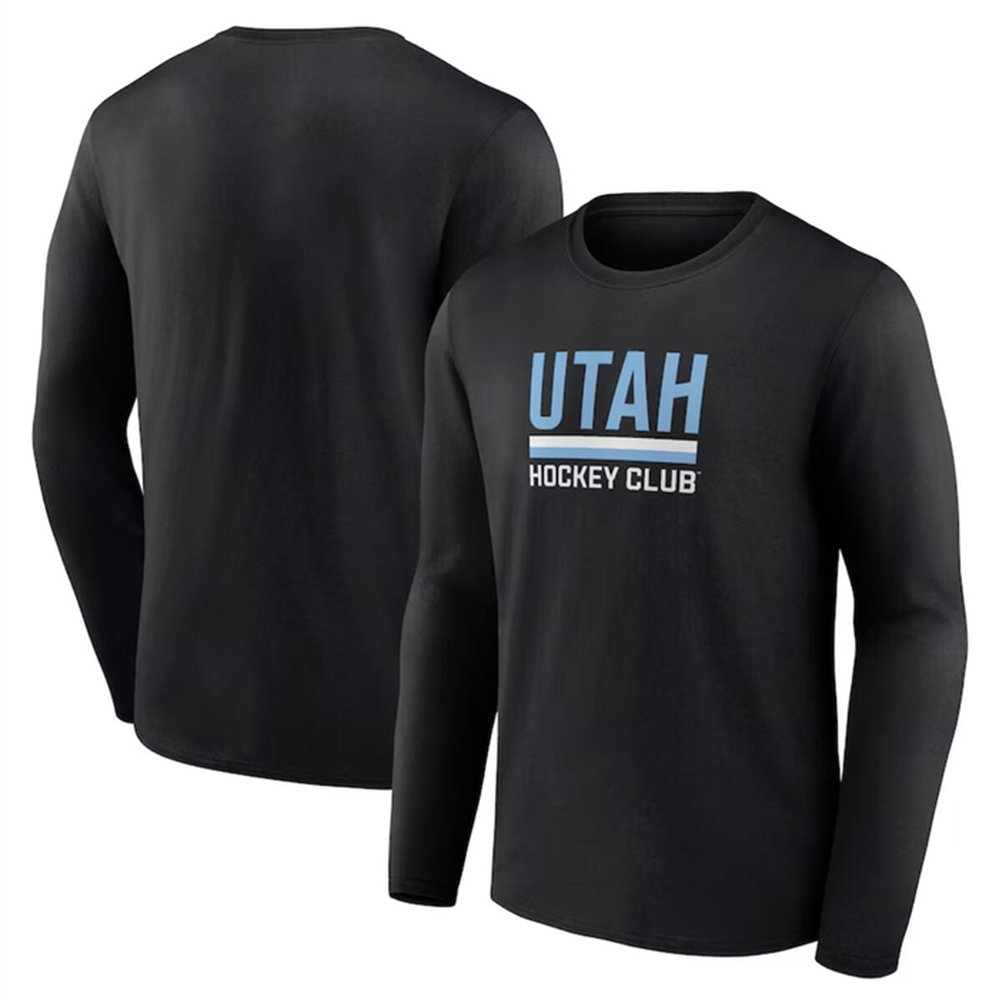 Men's Utah Mammoth Black Secondary Logo Long Sleeve T-Shirt Men's Utah Mammoth Black Secondary Logo Long Sleeve T-Shirt