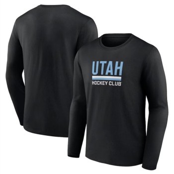 Men's Utah Mammoth Black Secondary Logo Long Sleeve T-Shirt