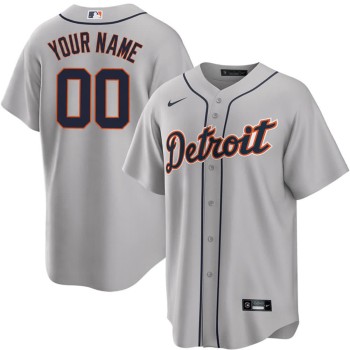 Youth Detroit Tigers Gray Home Replica Custom Jersey