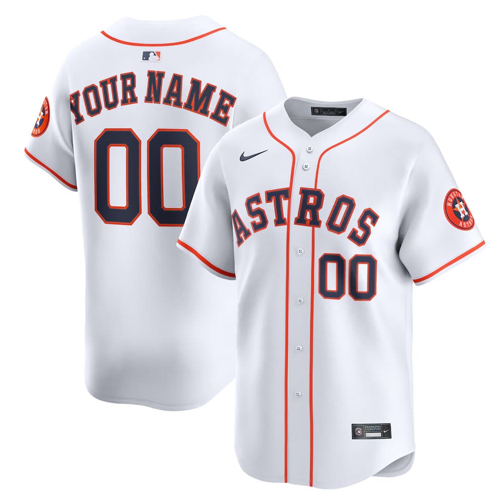 Youth Houston Astros Nike White Home Limited Custom Jersey