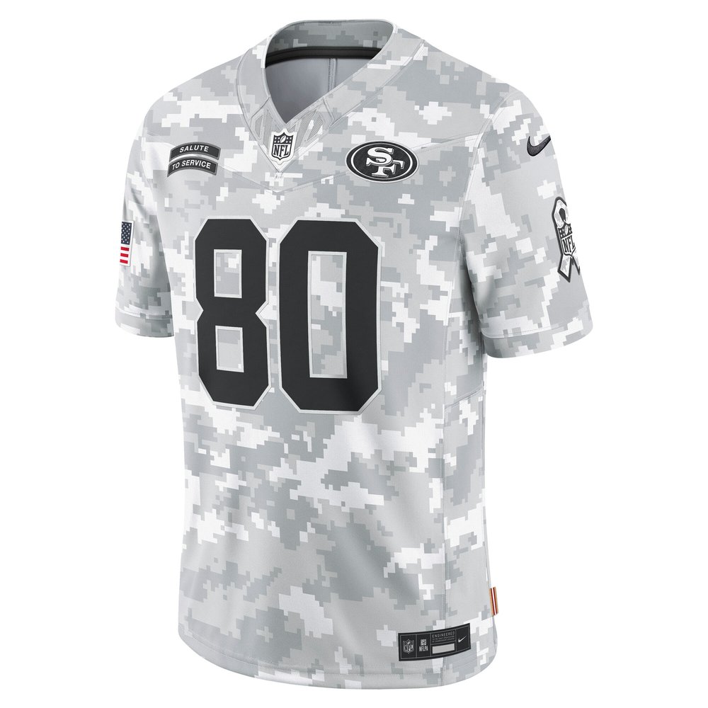 Men's San Francisco 49ers Jerry Rice Arctic Camo 2024 Salute to Service Retired Player Limited Jersey