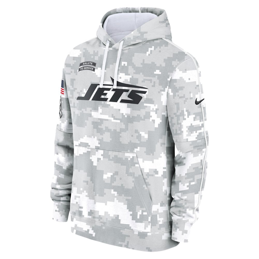 Men's New York Jets Arctic Camo 2024 Salute to Service Club Fleece Pullover Hoodie