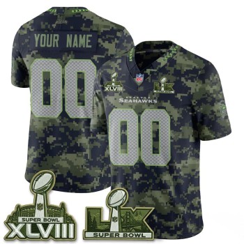 Youth Seattle Seahawks Camo 2026 Salute to Service Edition Vapor F.U.S.E. Limited Custom Jersey