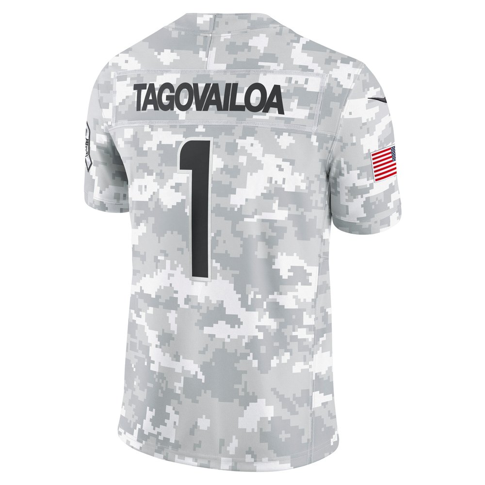 Men's Miami Dolphins Tua Tagovailoa Arctic Camo 2024 Salute to Service Limited Jersey