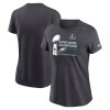 Women's Philadelphia Eagles  Anthracite Super Bowl LIX Champions Locker Room Trophy Collection T-Shirt